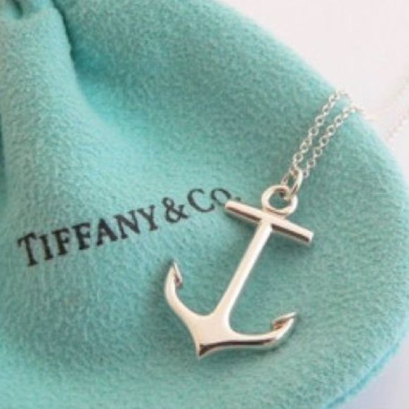 Tiffany & Co. Sterling Silver Anchor Pendant and Chain - Picture 1 of 3